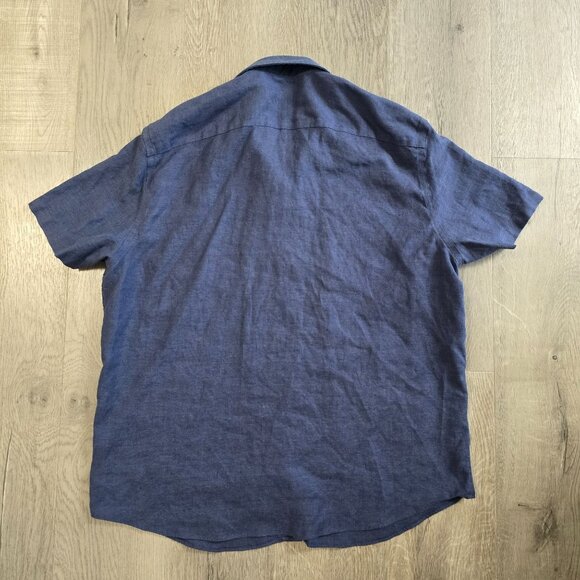 Untuckit Mens Cameron Navy size XX-Large Linen Short Sleeve button up shirt - Picture 7 of 7